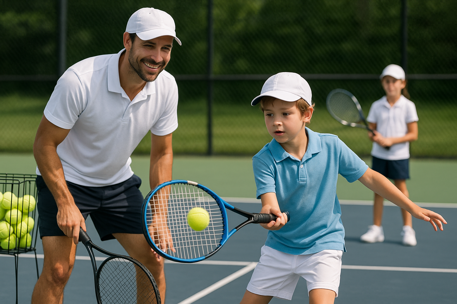 Apprendre le tennis : balles rouge, orange, verte et tailles de terrain