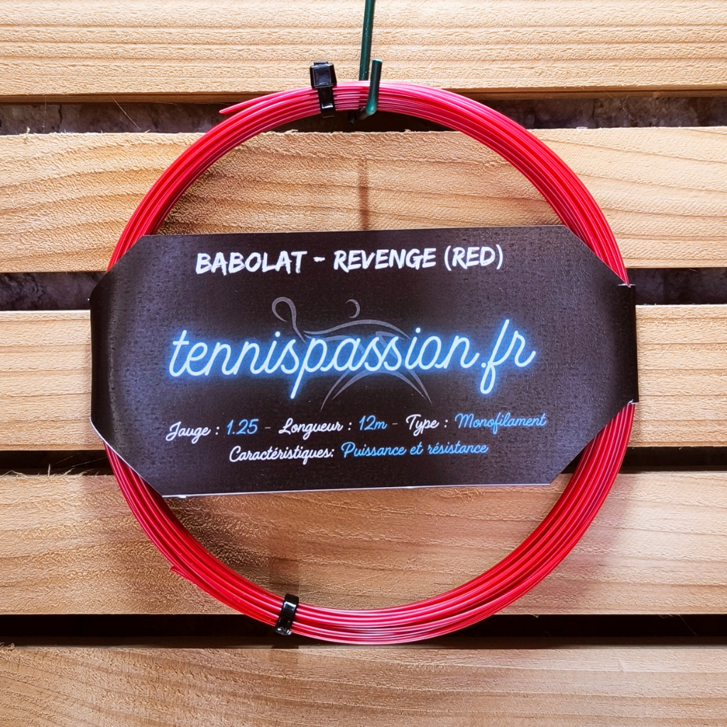 Cordage de tennis BABOLAT Revenge - monofilament jauge 1.25 coloris Rouge