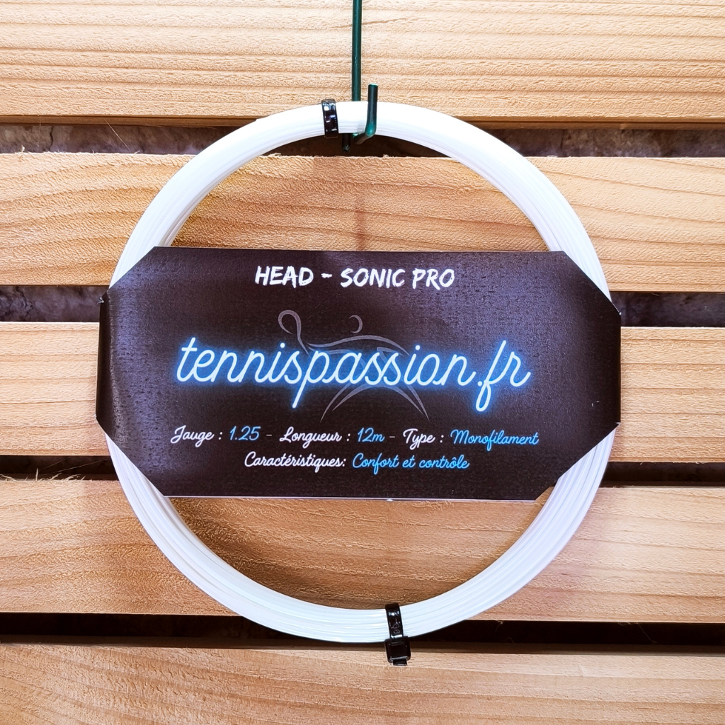Cordage de tennis HEAD Sonic Pro - monofilament jauge 1.25 coloris Blanc