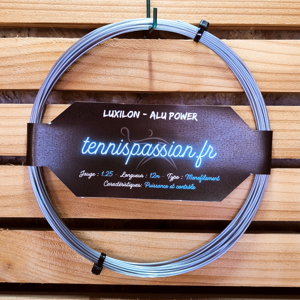 Cordage de tennis LUXILON Alu Power - monofilament jauge 1.25 coloris Argenté