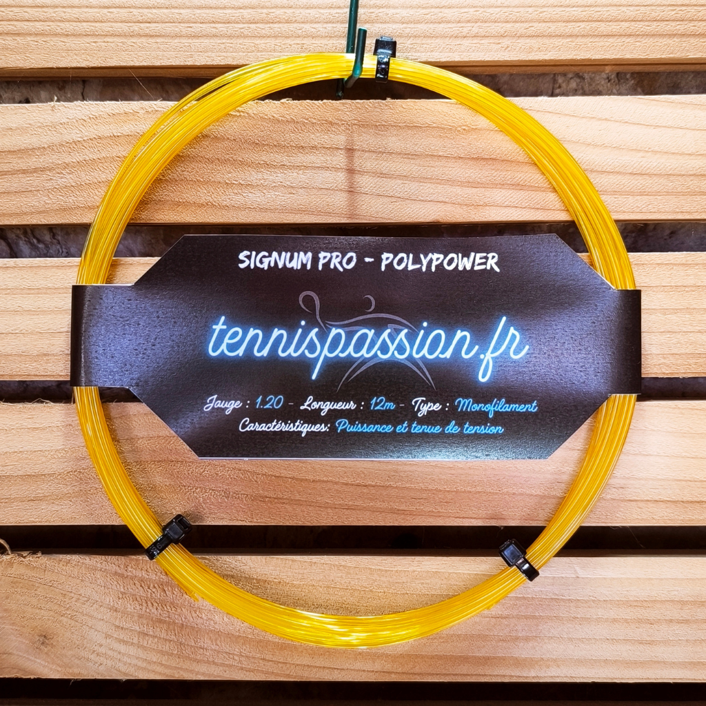 Cordage de tennis SIGNUM PRO PolyPower - monofilament jauge 1.20 coloris Orange/Jaune