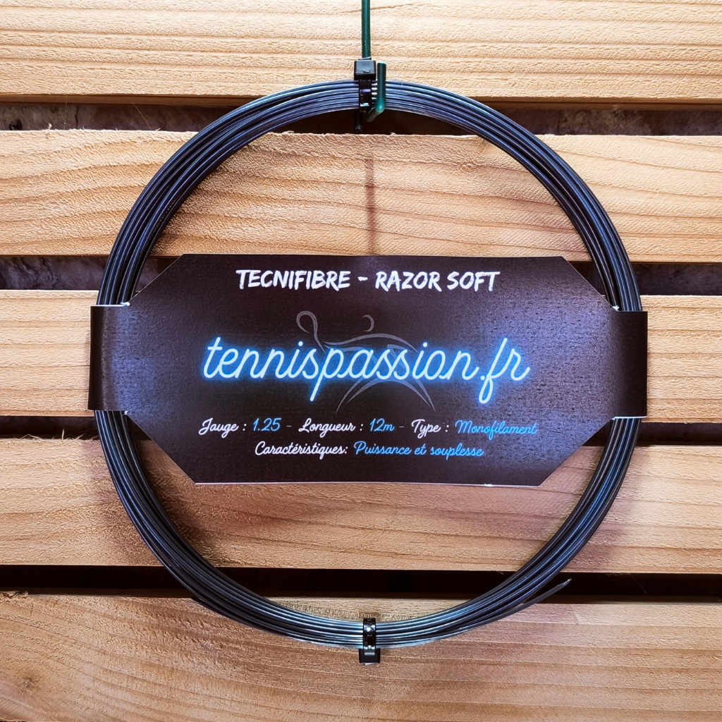 Cordage de tennis TECNIFIBRE Razor Soft - monofilament jauge 1.25 coloris Noir
