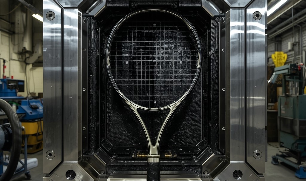 Moule industriel de raquette de tennis en métal